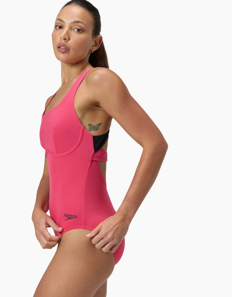Speedo Womens/Ladies Zip Racer One Piece Swimsuit
