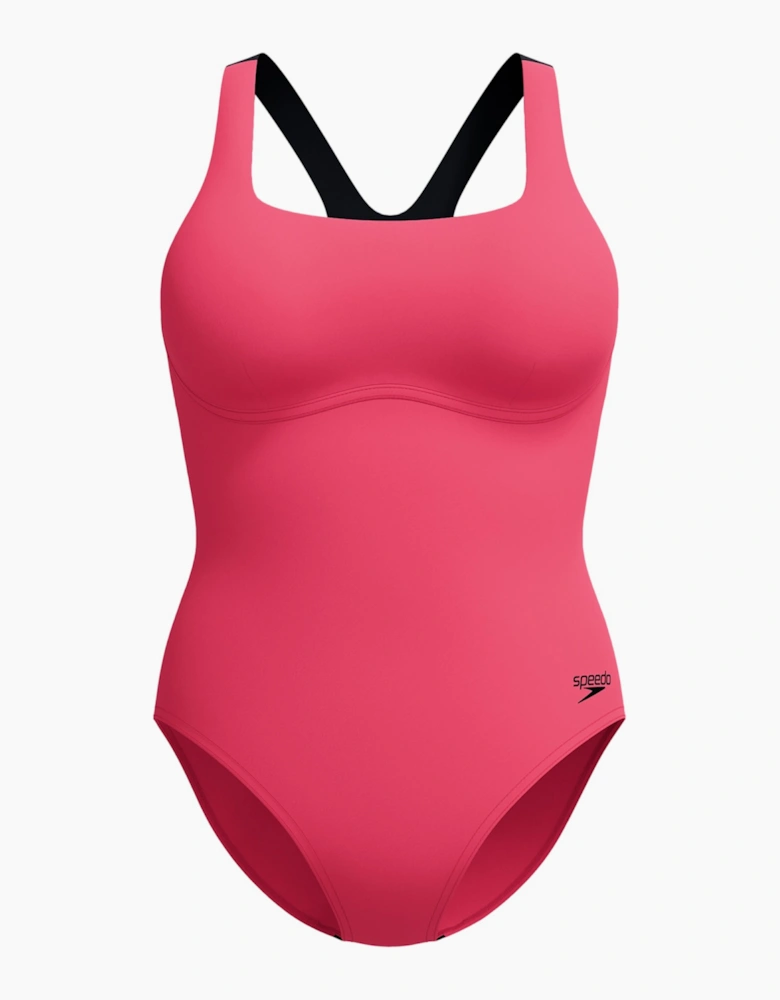 Speedo Womens/Ladies Zip Racer One Piece Swimsuit