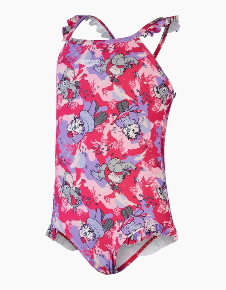 Speedo Girls Learn To Swim Frill One Piece Swimsuit