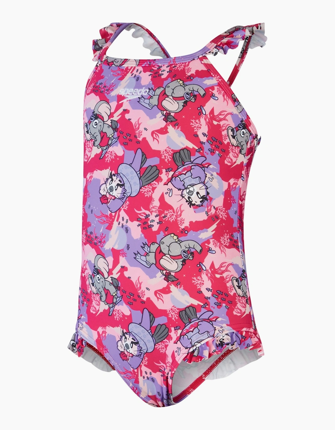 Speedo Girls Learn To Swim Frill One Piece Swimsuit