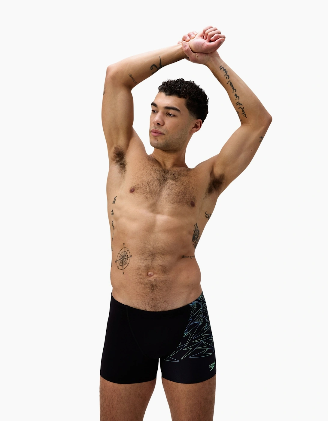 Speedo Mens Hyperboom Asymmetric V-Cut Swim Shorts