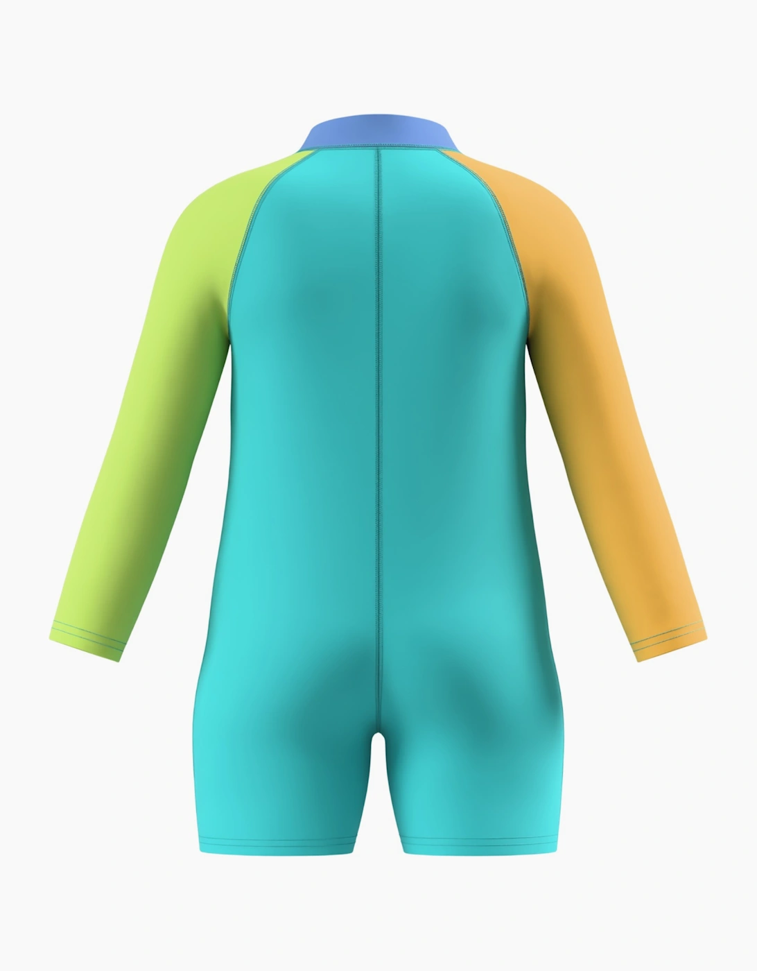 Speedo Childrens/Kids Colour Block Zipped Long-Sleeved One Piece Swimsuit
