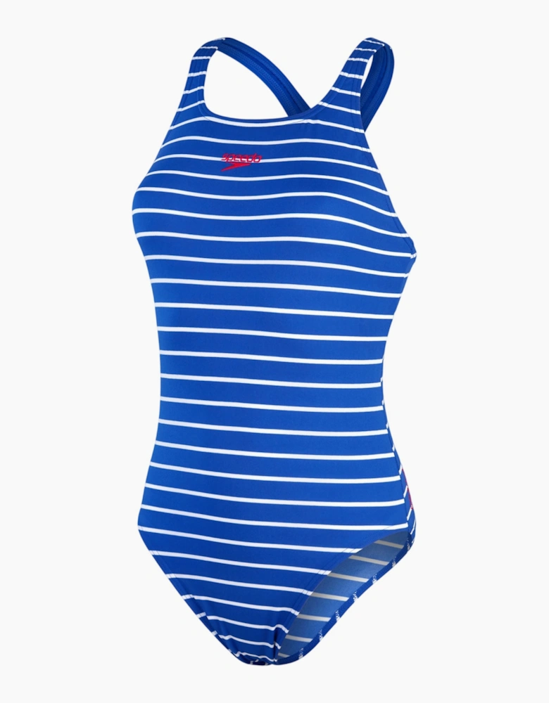 Speedo Womens/Ladies Medalist Striped Endurance+ One Piece Swimsuit