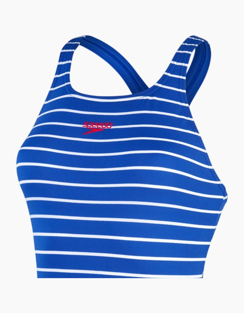 Speedo Womens/Ladies Medalist Striped Endurance+ One Piece Swimsuit