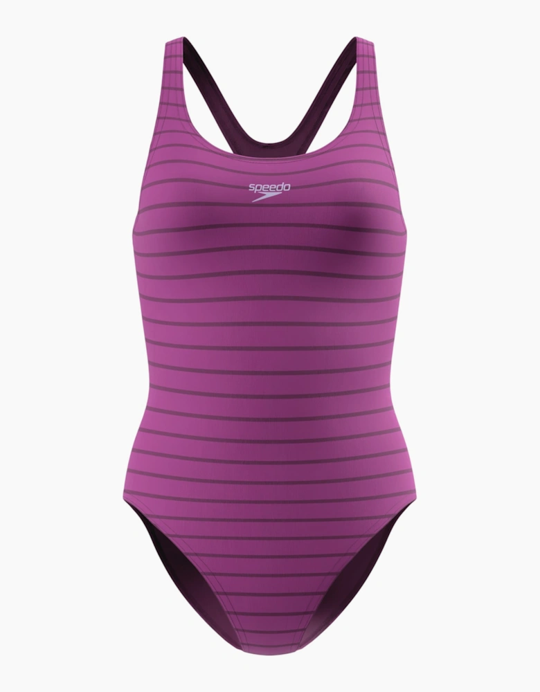 Speedo Womens/Ladies Medalist Striped Endurance+ One Piece Swimsuit