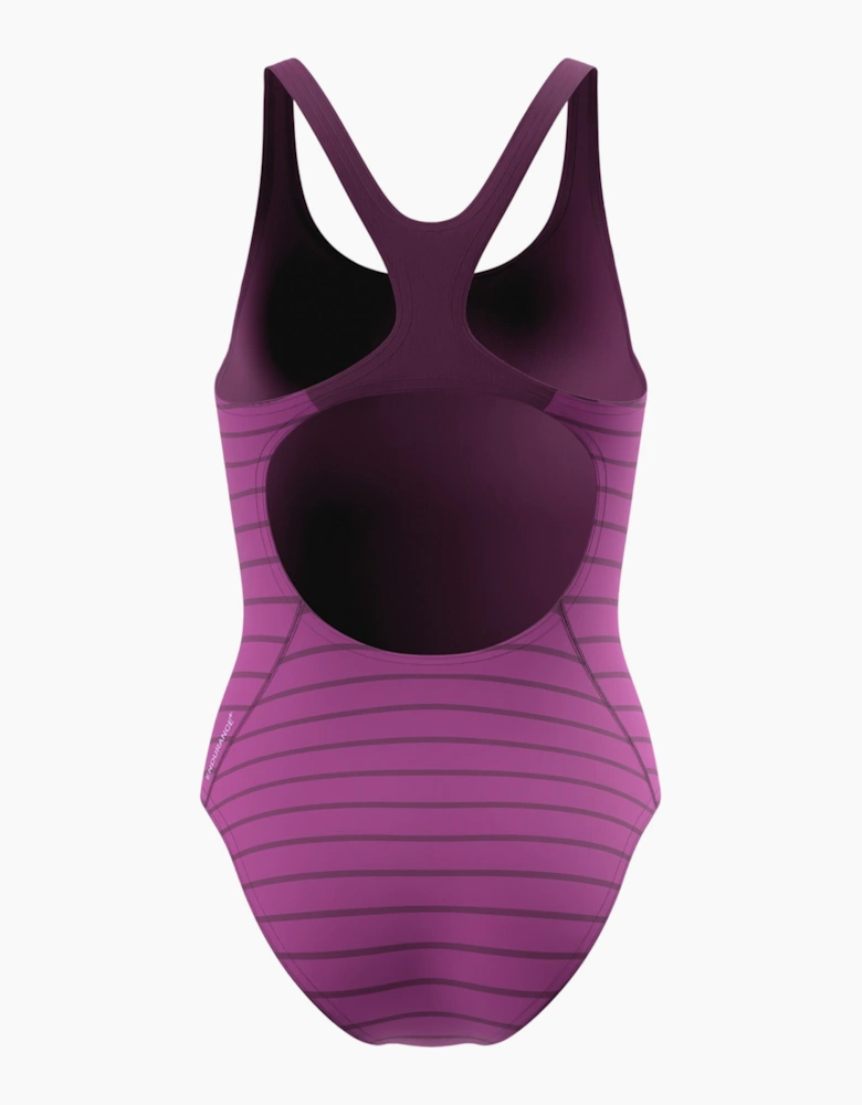 Speedo Womens/Ladies Medalist Striped Endurance+ One Piece Swimsuit