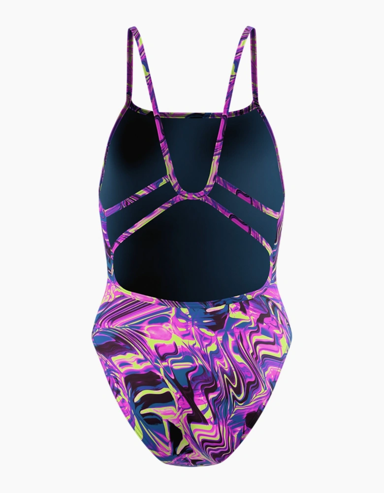 Speedo Womens/Ladies Swirl Web Back One Piece Swimsuit