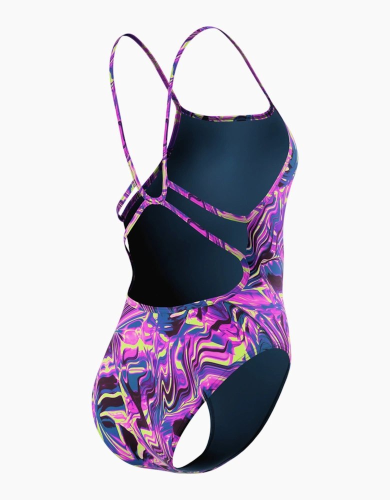 Speedo Womens/Ladies Swirl Web Back One Piece Swimsuit