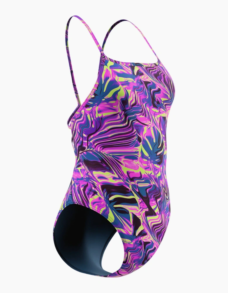 Speedo Womens/Ladies Swirl Web Back One Piece Swimsuit