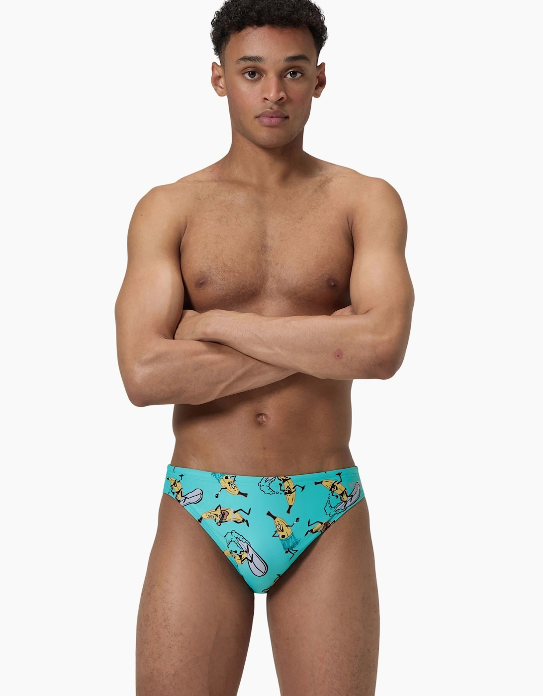 Speedo Mens Banana All-Over Print Swim Briefs