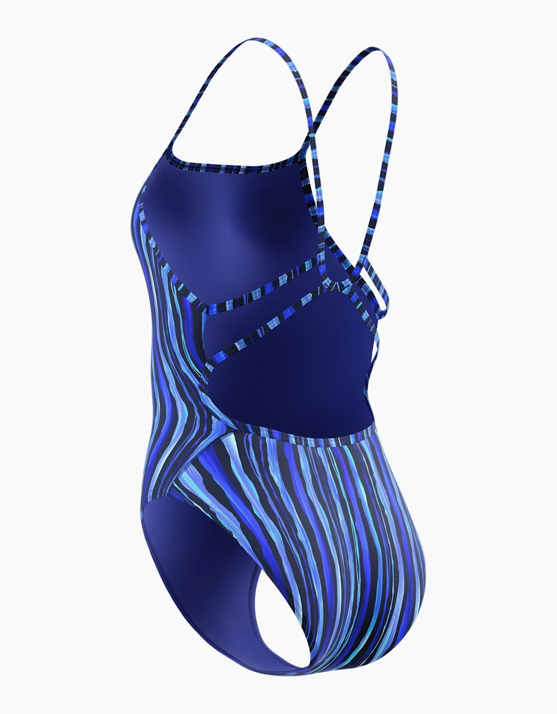 Speedo Womens/Ladies Club Contrast Striped Web Back One Piece Swimsuit