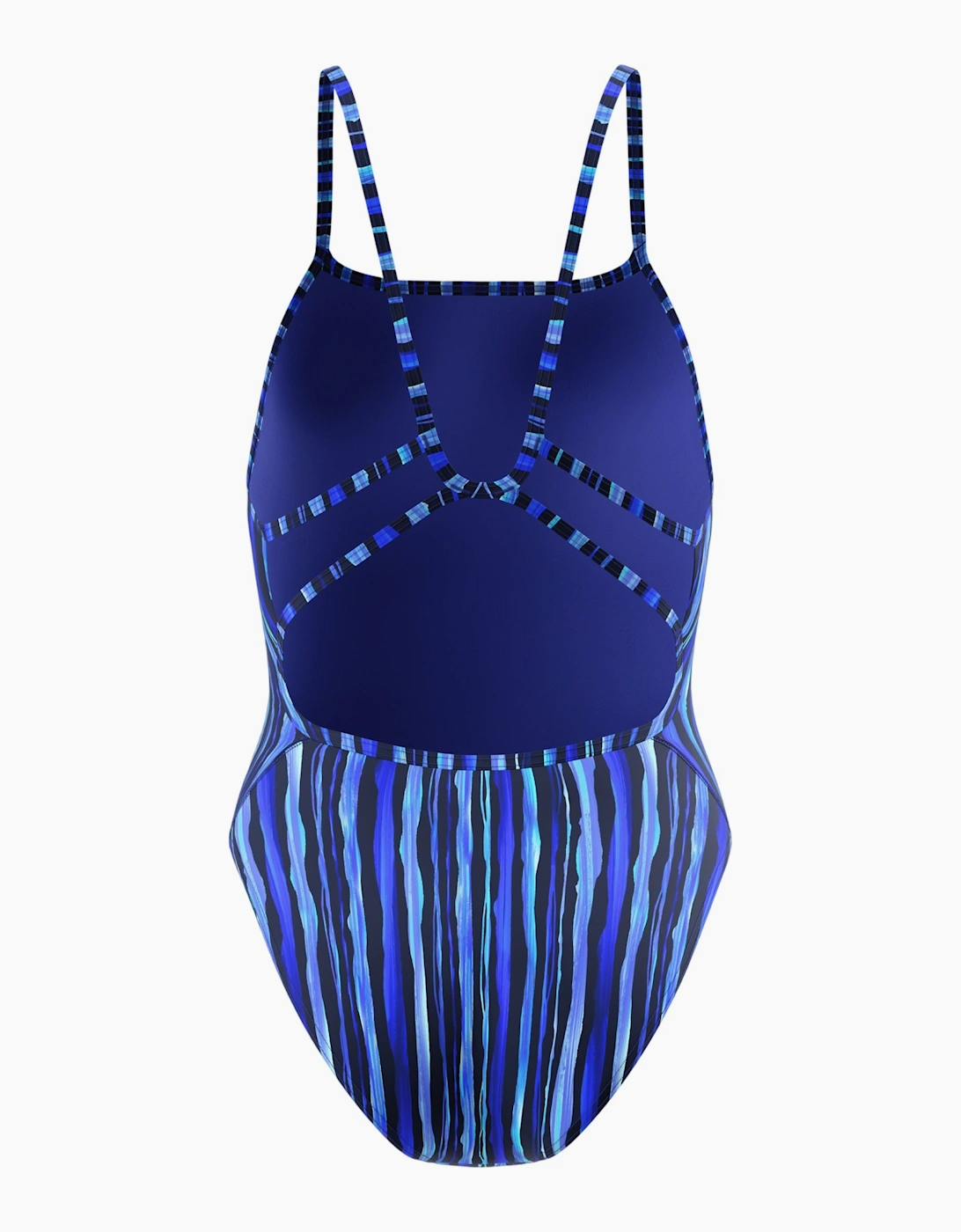 Speedo Womens/Ladies Club Contrast Striped Web Back One Piece Swimsuit