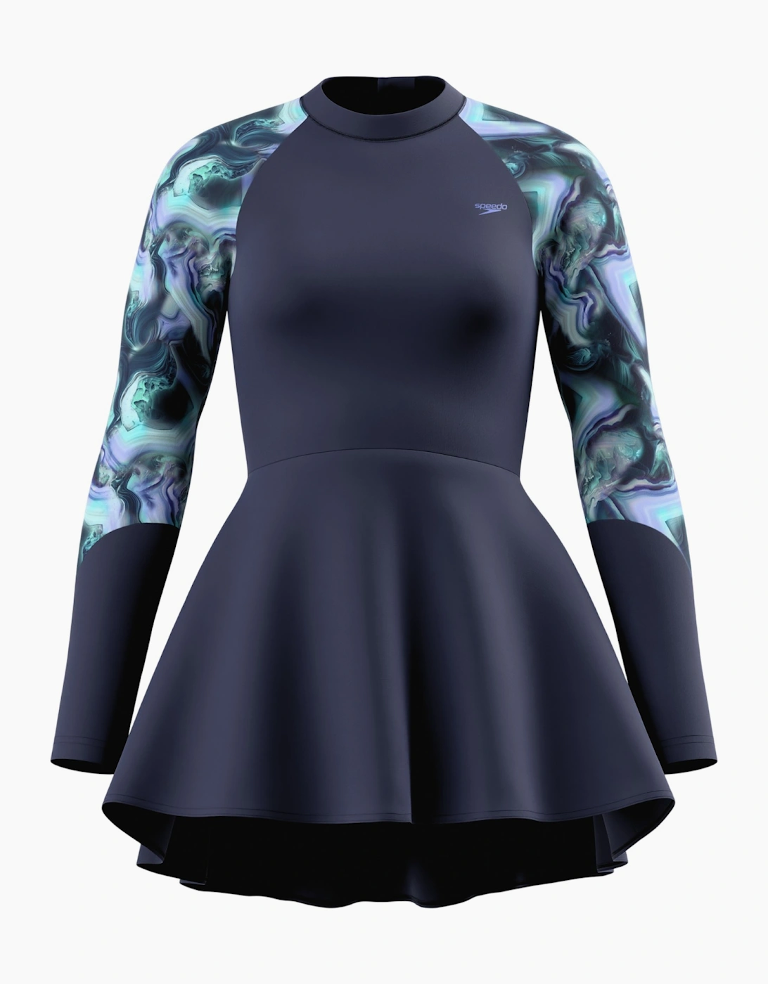 Speedo Womens/Ladies Modern Patterned Long-Sleeved Swim Dress