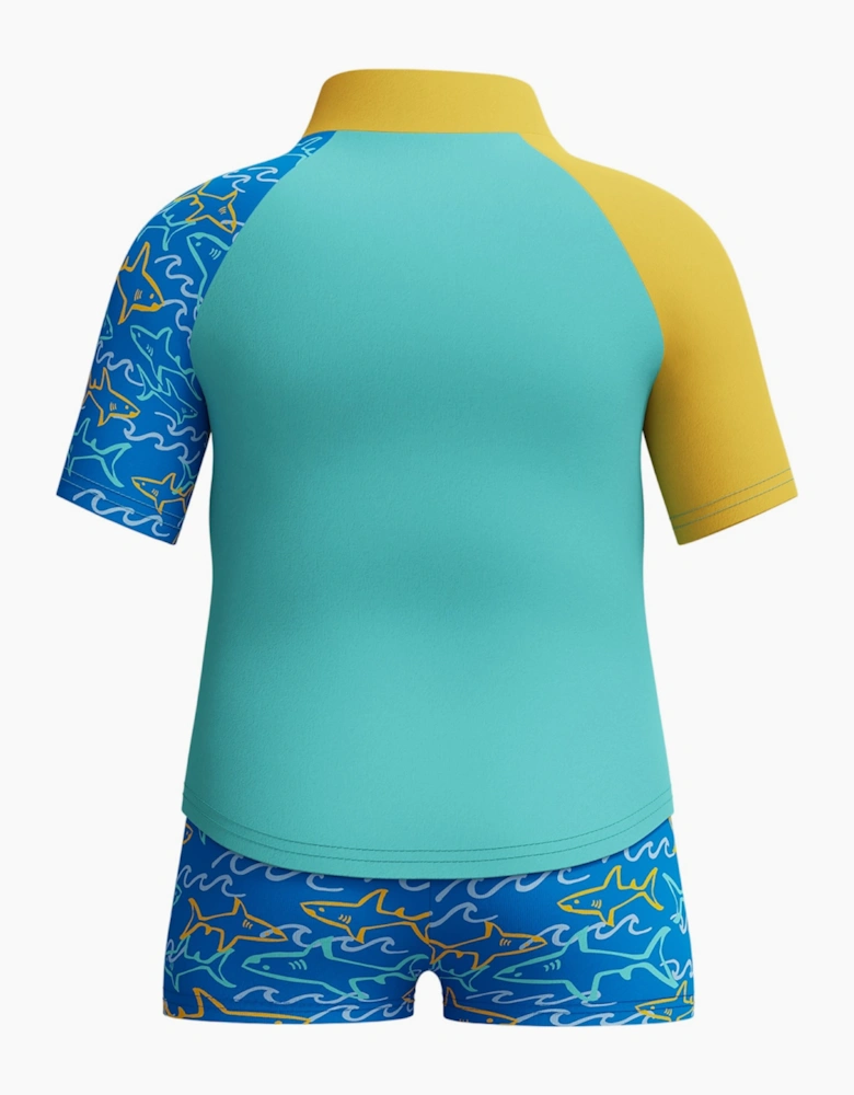 Speedo Boys Shark Short-Sleeved Rash Suit