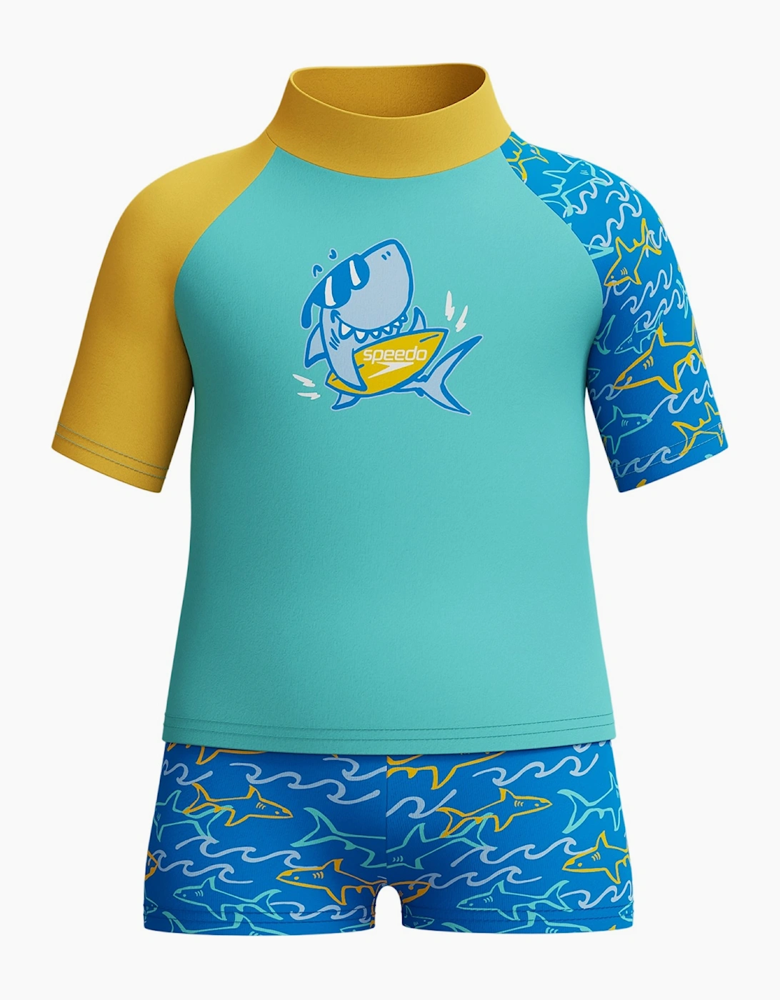 Speedo Boys Shark Short-Sleeved Rash Suit