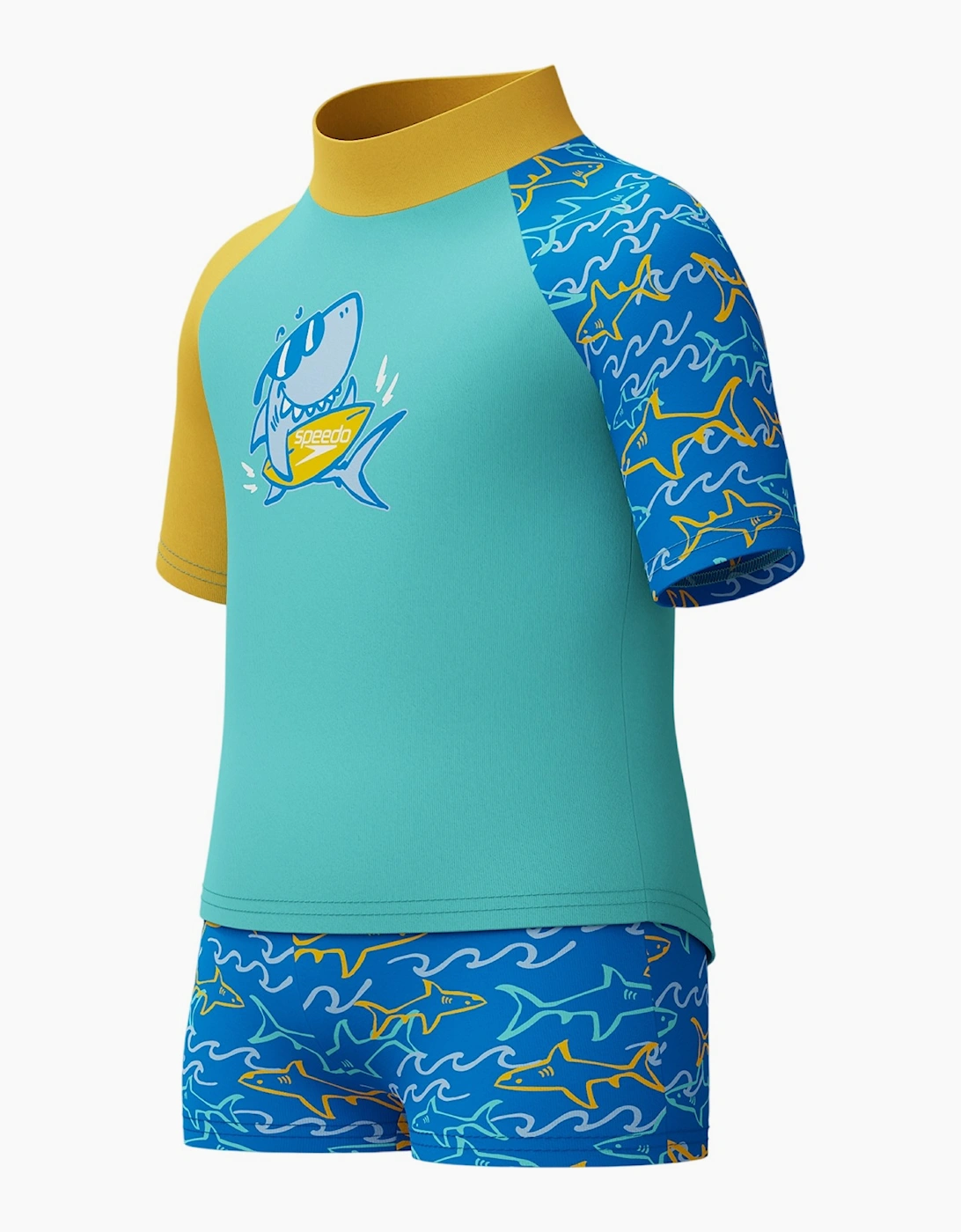Speedo Boys Shark Short-Sleeved Rash Suit