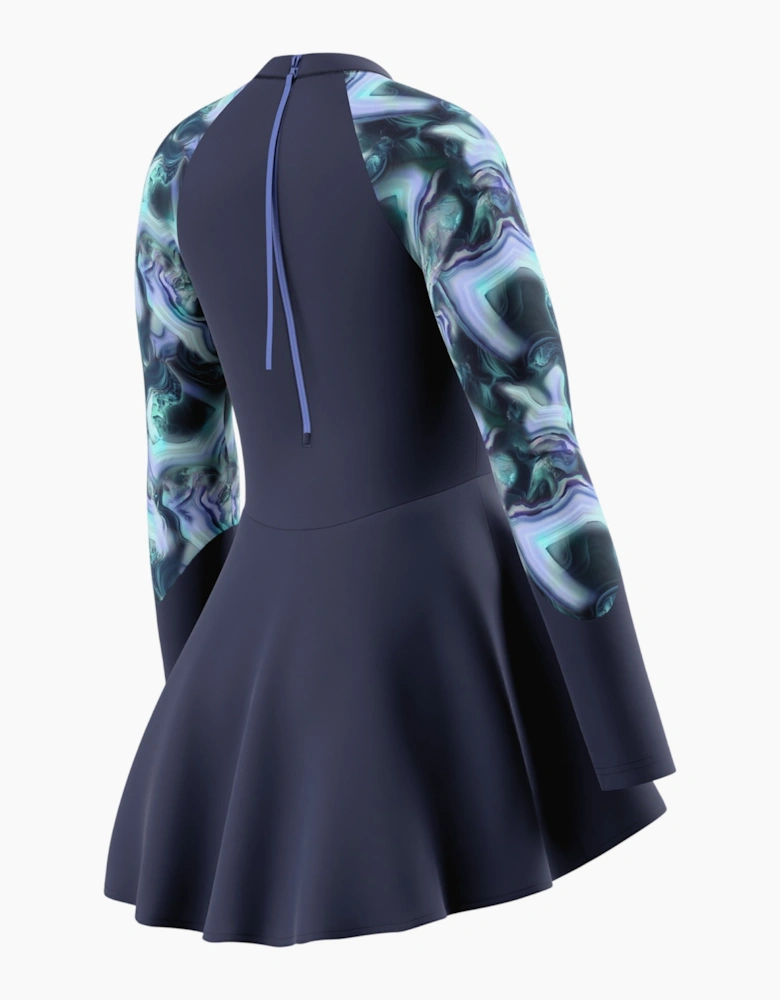 Speedo Womens/Ladies Modern Patterned Long-Sleeved Swim Dress
