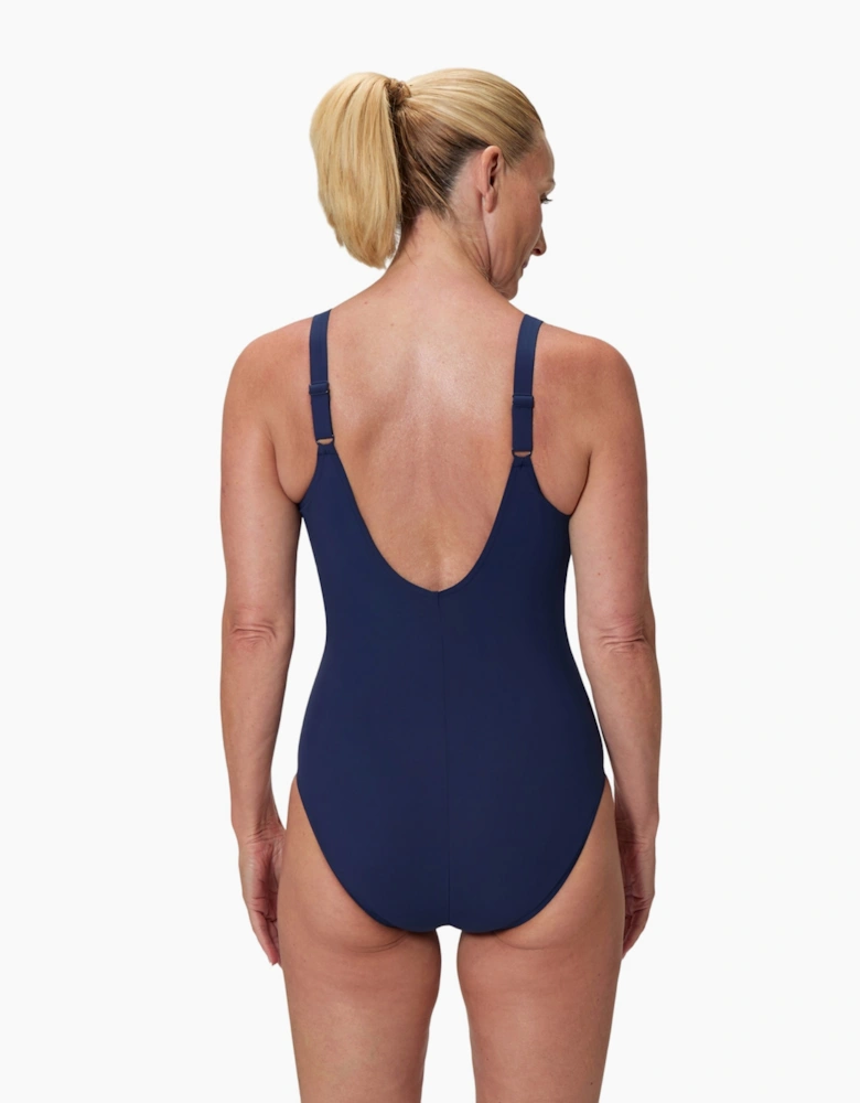 Speedo Womens/Ladies AquaNite Solid Ruched One Piece Swimsuit