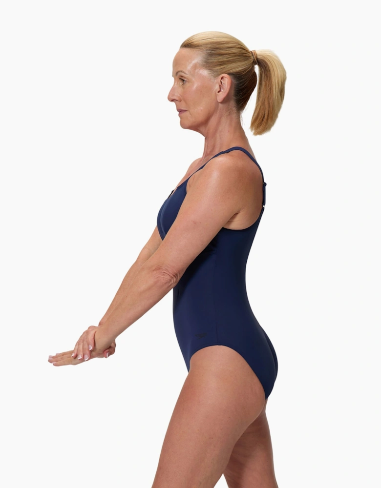 Speedo Womens/Ladies AquaNite Solid Ruched One Piece Swimsuit