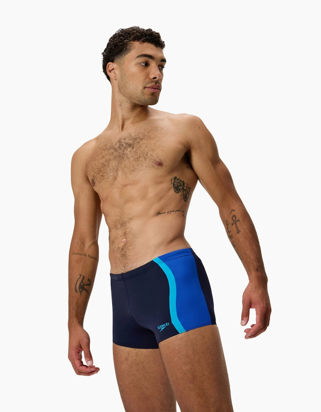 Speedo Mens Splice Solid Swim Shorts