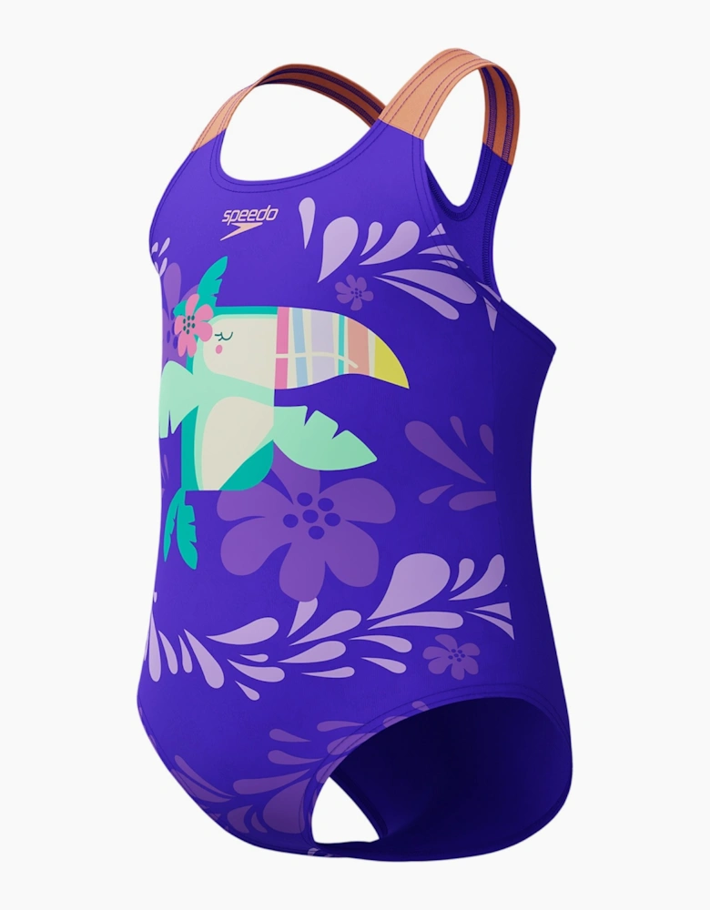 Speedo Girls Digital Print One Piece Swimsuit