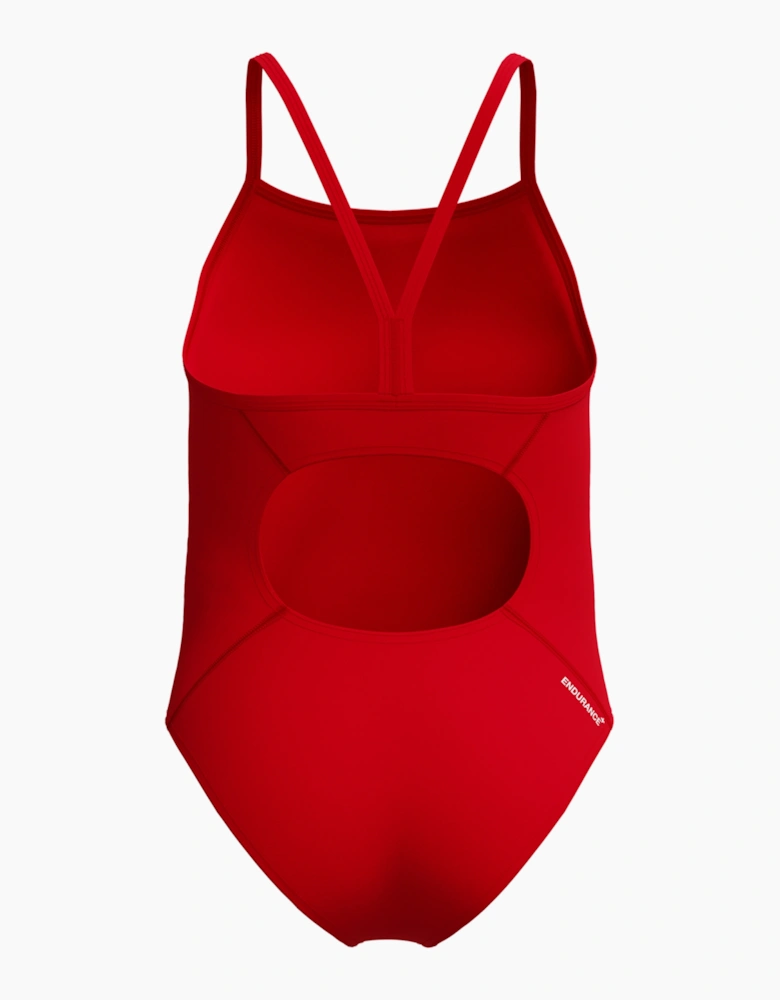 Speedo Girls Logo Endurance+ Thin Strap One Piece Swimsuit
