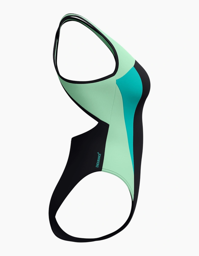 Speedo Womens/Ladies Splice High-Neck Cross Back One Piece Swimsuit