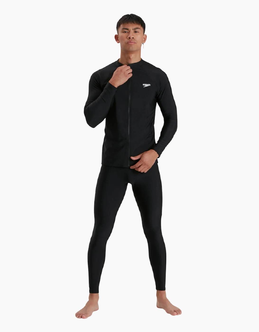 Speedo Mens Full Zip Long-Sleeved Rash Top