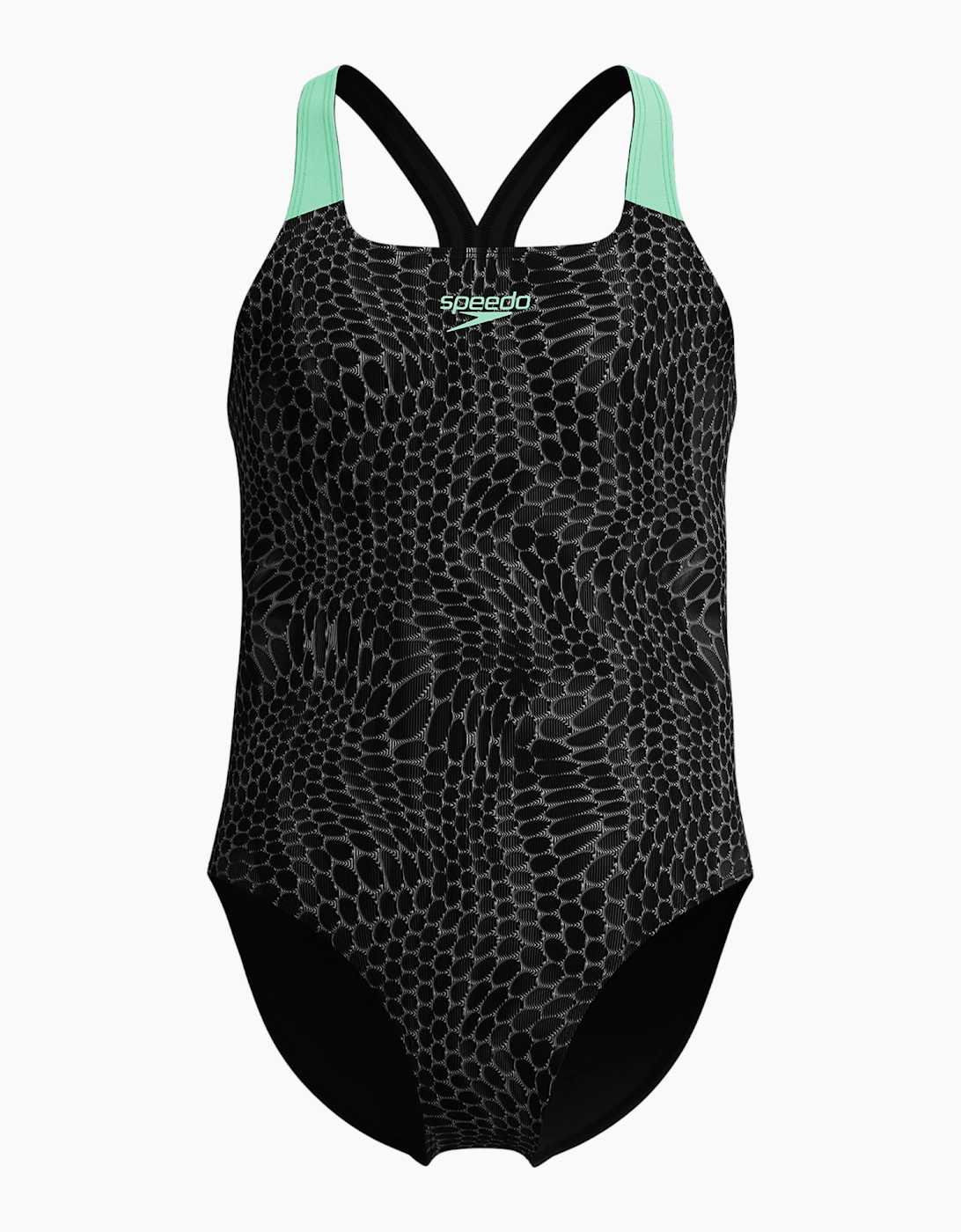 Speedo Girls Snake Print Powerback One Piece Swimsuit