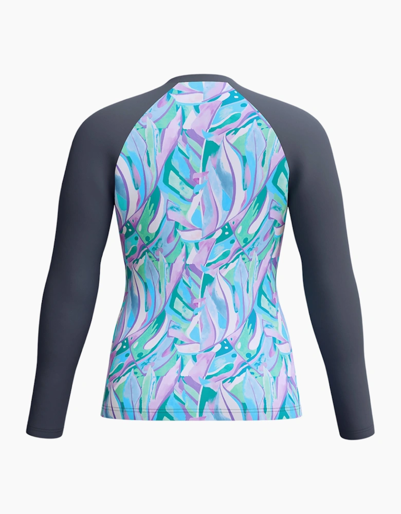 Speedo Womens/Ladies Logo Printed Long-Sleeved Swim Top