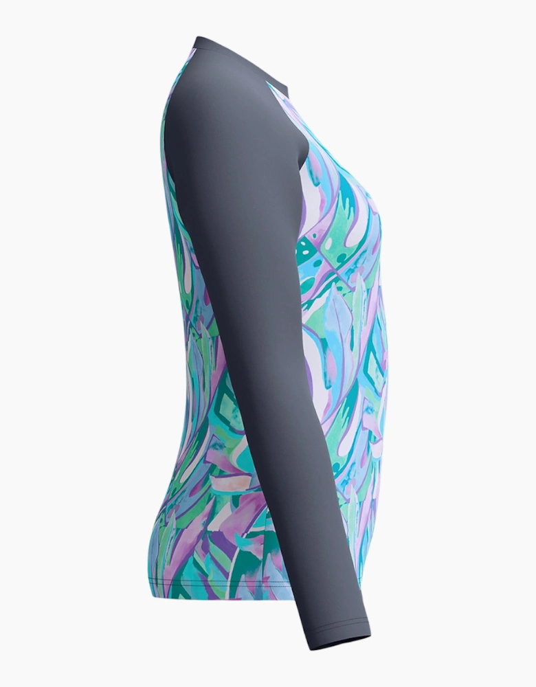 Speedo Womens/Ladies Logo Printed Long-Sleeved Swim Top