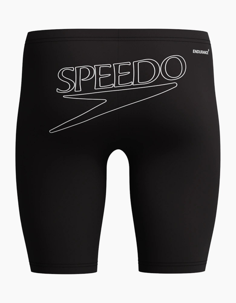 Speedo Mens Logo Endurance+ Back Print Jammer Shorts