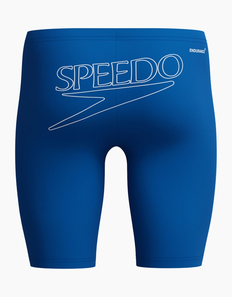Speedo Mens Logo Endurance+ Back Print Jammer Shorts