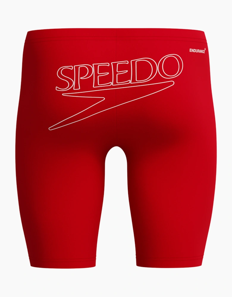 Speedo Mens Logo Endurance+ Back Print Jammer Shorts