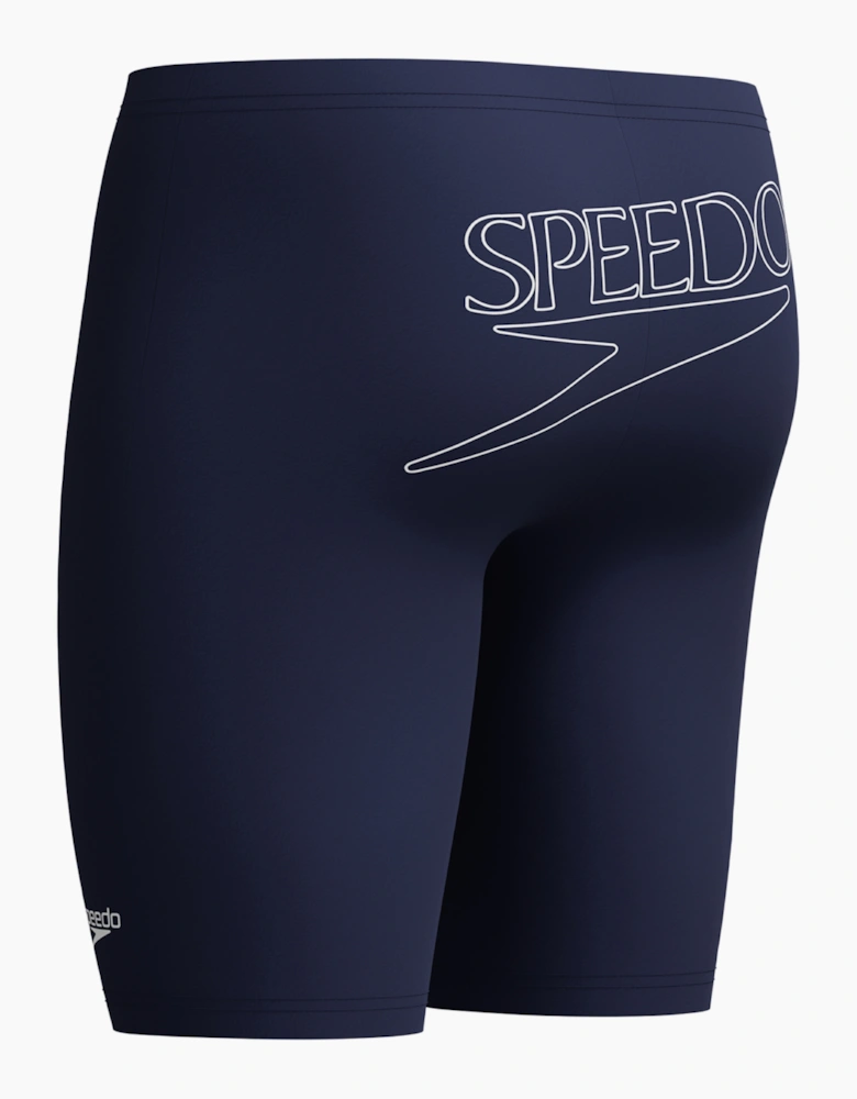 Speedo Mens Logo Endurance+ Back Print Jammer Shorts