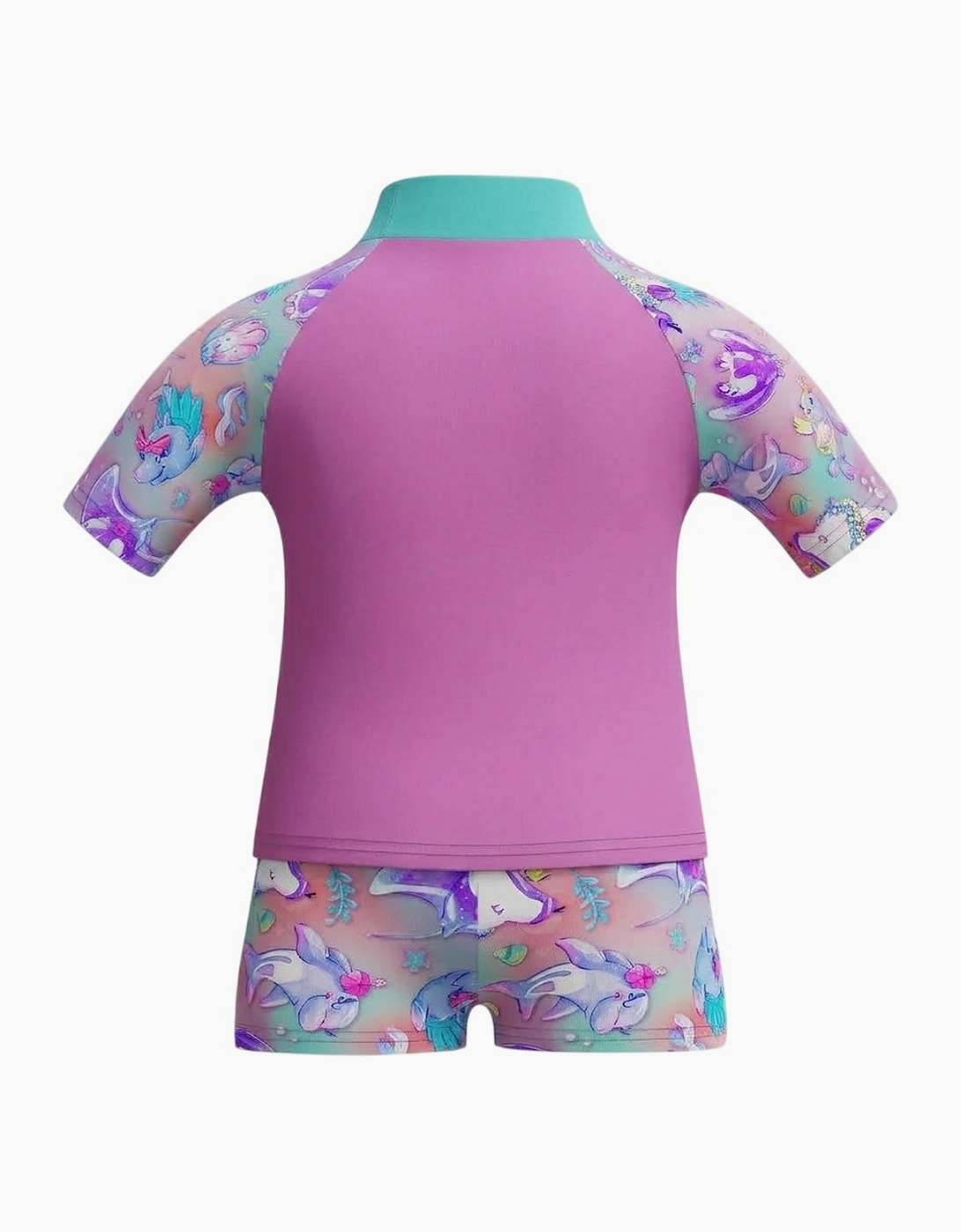 Speedo Girls Marine Animals Short-Sleeved Rash Top Set