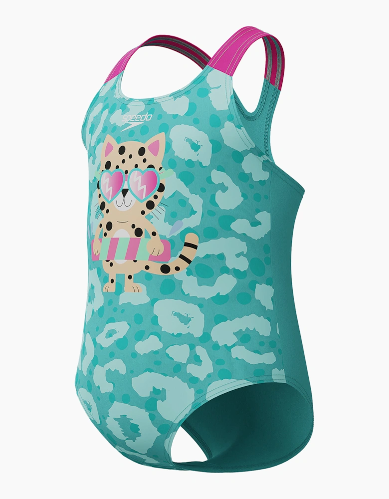 Speedo Girls Printed One Piece Swimsuit