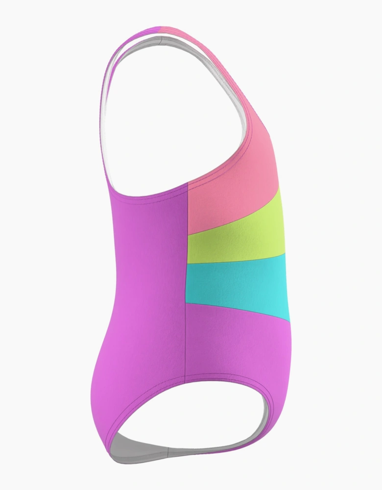 Speedo Girls Radiating Splice Racerback One Piece Swimsuit