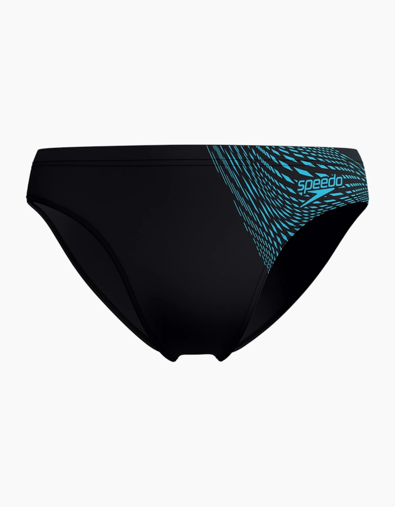 Speedo Mens Medley Striped Logo Swim Briefs