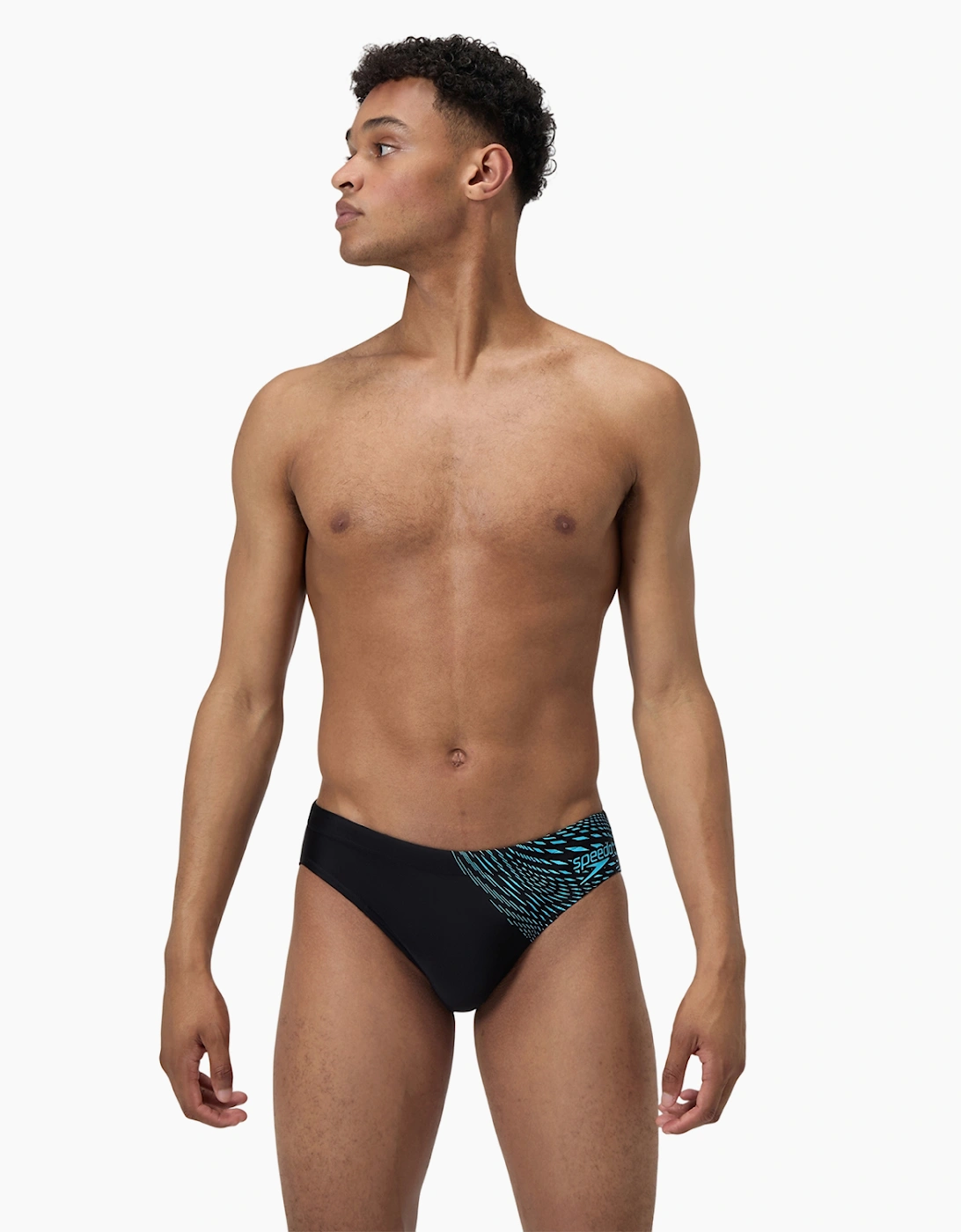 Speedo Mens Medley Striped Logo Swim Briefs