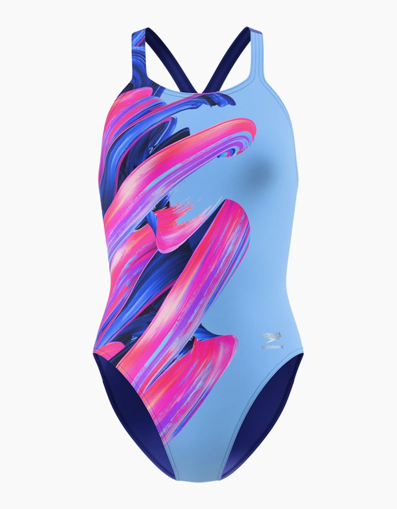 Speedo Womens/Ladies Placement Powerback Printed One Piece Swimsuit