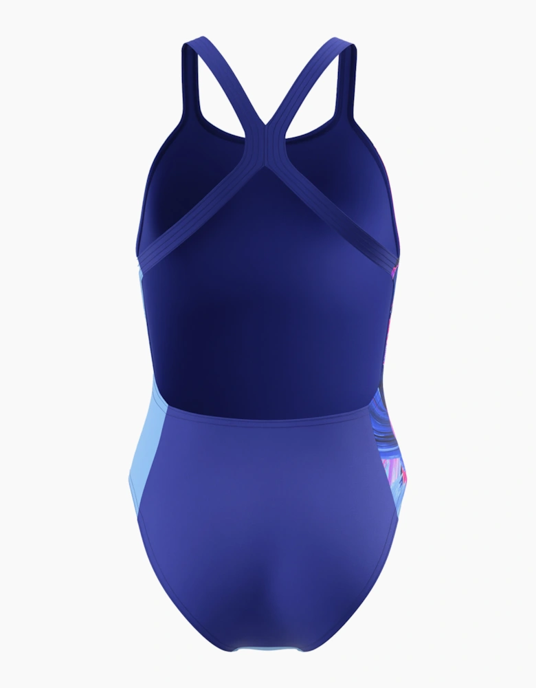 Speedo Womens/Ladies Placement Powerback Printed One Piece Swimsuit