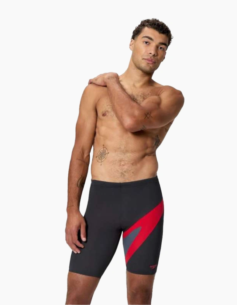 Speedo Mens Hyperboom Stripe Logo Jammer Shorts