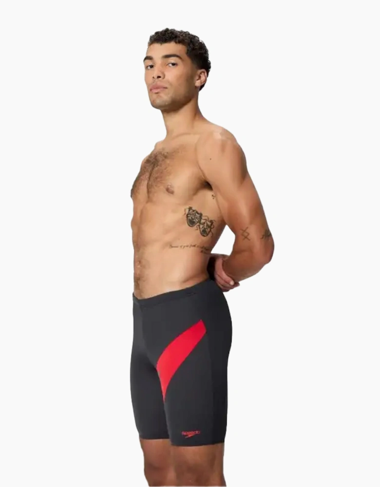 Speedo Mens Hyperboom Stripe Logo Jammer Shorts