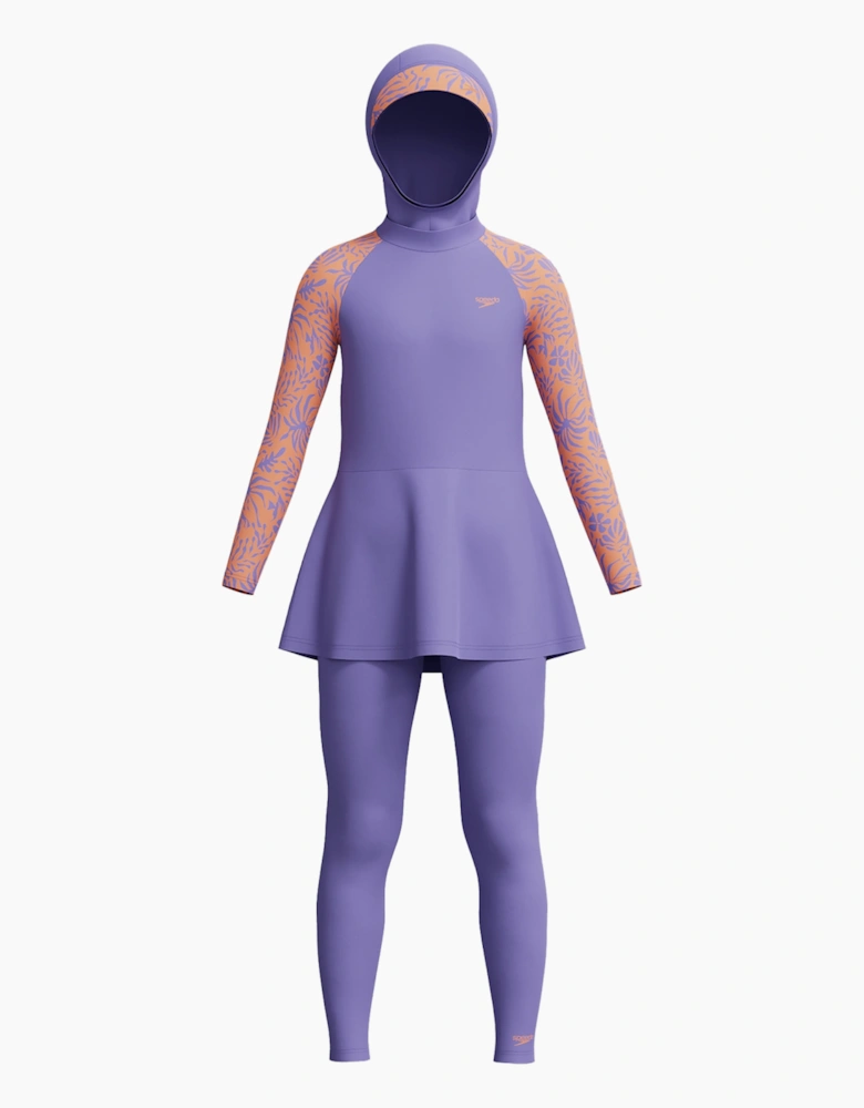 Speedo Girls Modesty Long-Sleeved Three-Piece Swimsuit