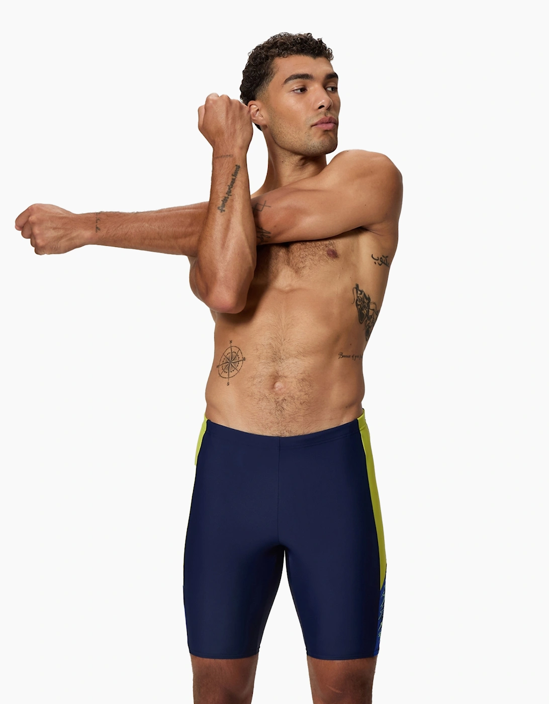 Speedo Mens Colour Block Logo Jammer Shorts