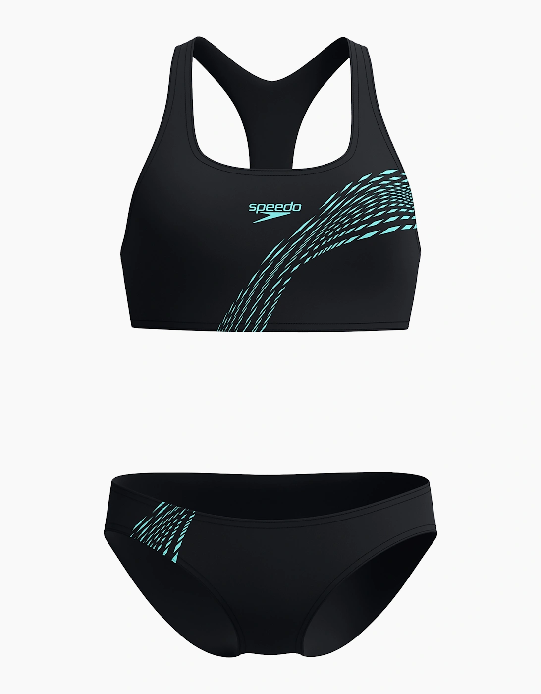 Speedo Womens/Ladies Placement Wave Pattern Bikini Set