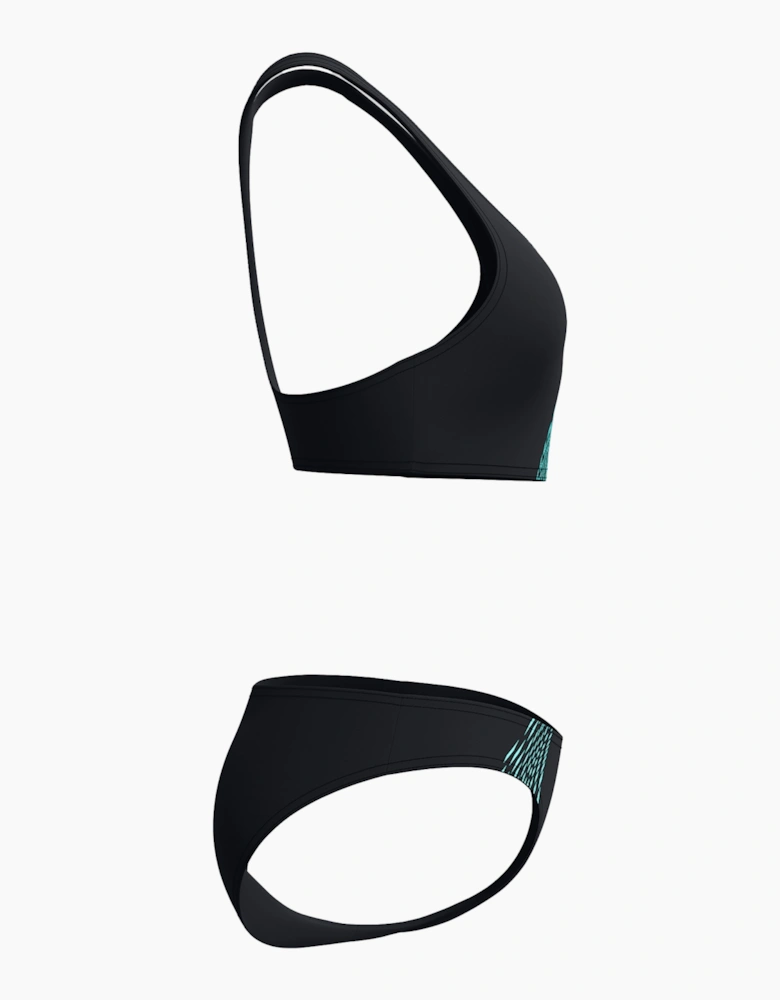 Speedo Womens/Ladies Placement Wave Pattern Bikini Set