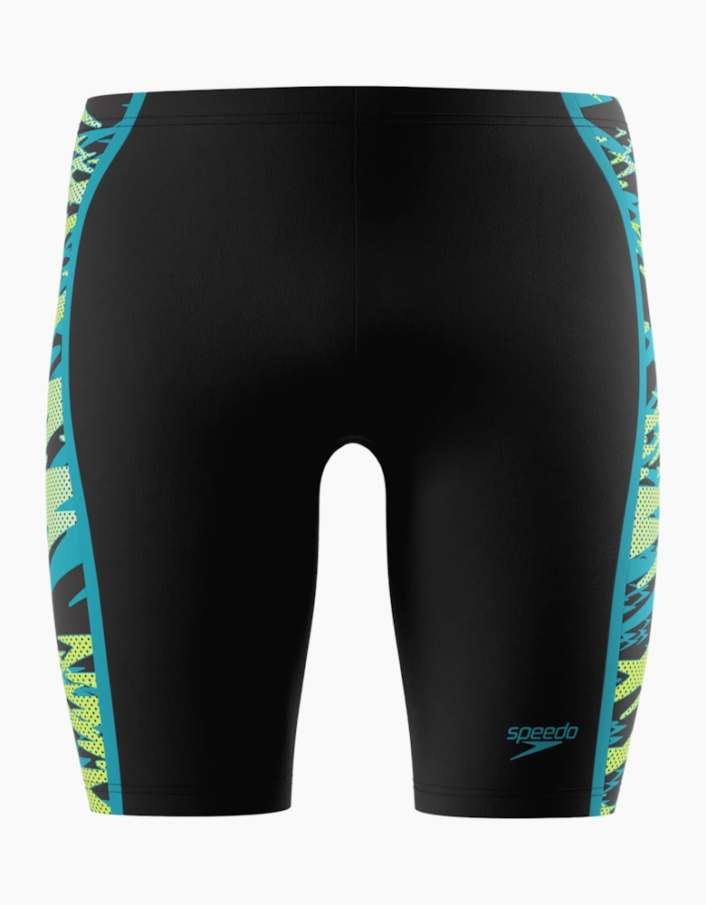 Speedo Mens Hyperboom Splice Patterned Mid Rise Jammer Shorts
