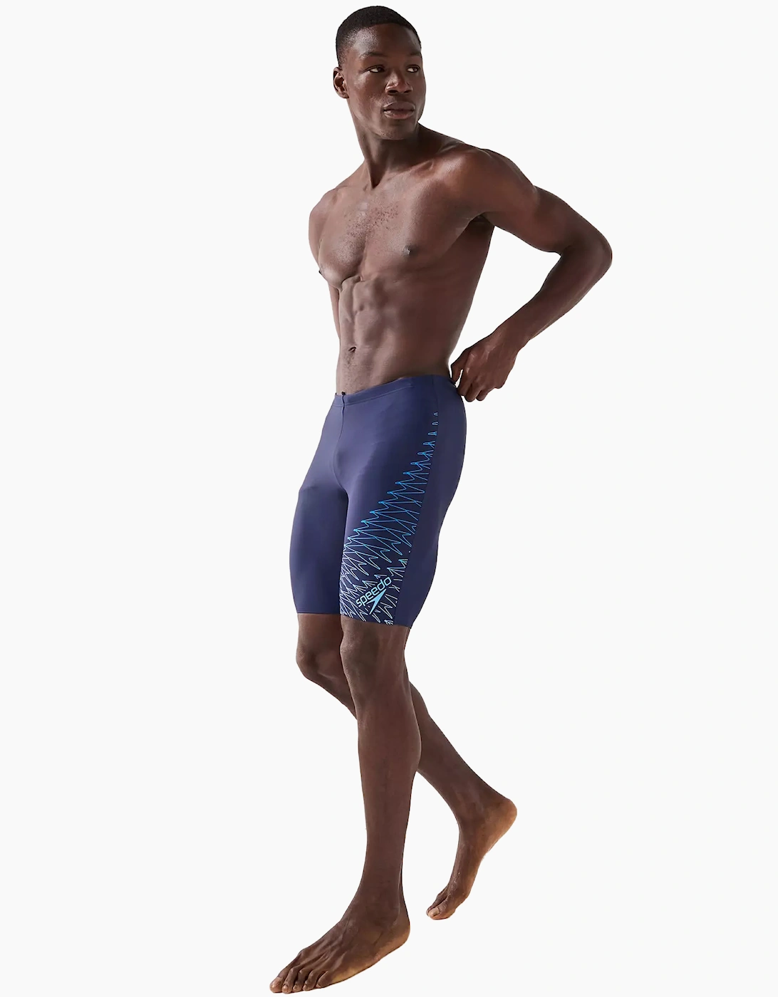Speedo Mens Medley Geometric Linear Logo Jammer Shorts